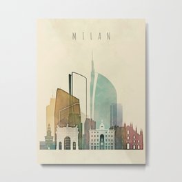 Milan City Skyline Metal Print