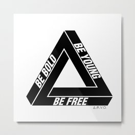 Penrose Triangle Metal Print | Free, Bold, Summer, Geometric, Palace, Amvo, Hypebeast, Black, Graphicdesign, 3D 