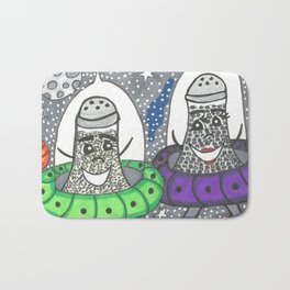 Salt & Pepper in space Bath Mat | Drawing, Space, Happy, Salt, Color, Marker, Pepper, Couple, Colorful, Shakers 