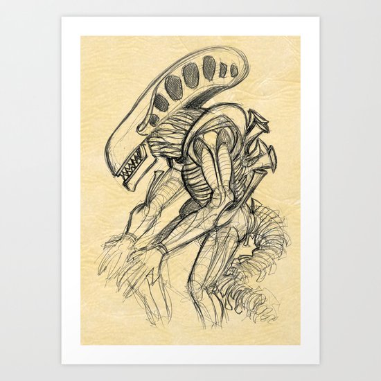 ALIEN2 SKETCH Art Print