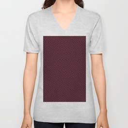 Black Dark Pink Vertical Horizontal Stripe Pattern Pairs DE 2022 Trending Color Scarlet Apple DEA146 V Neck T Shirt
