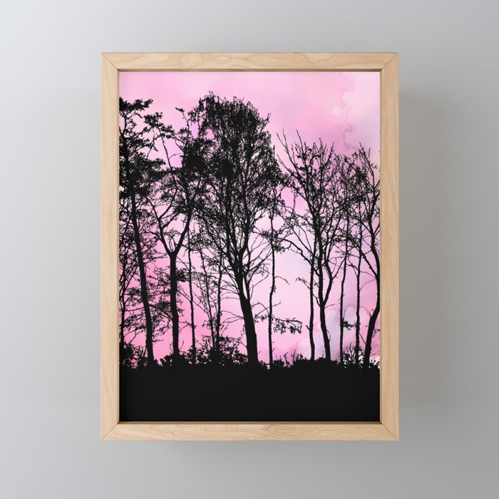 Pink Sky Landscape Photography Framed Mini Art Print