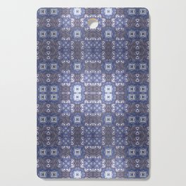 Midnight Periwinkle Symmetrical Geometric Pattern with Highlights Cutting Board