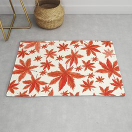 red maple leaves pattern Rug