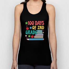 Days Of School 100th Day 100 Books Read 2nd Grader Unisex Tank Top