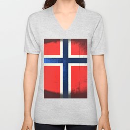 Norwegian flag V Neck T Shirt
