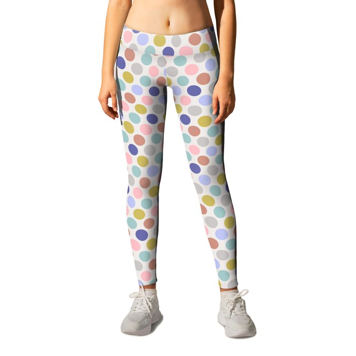 SPRING DOTSY POLKA DOT PATTERN with VERY PERI PURPLE AND PASTELS Leggings