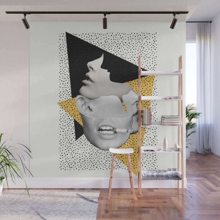 Collage Art Faces Wall Mural By Dada22 Society6