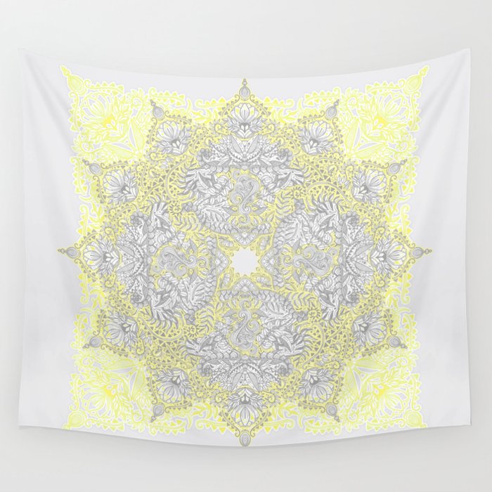 Yellow and online gray tapestry