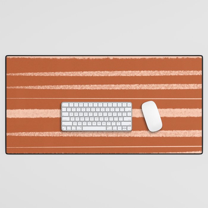 Terracotta Lines Minimalist Desk Mat by Dagitab Society6