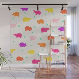 Hippo Party Wall Mural