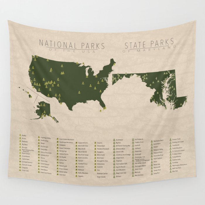 US National Parks - Maryland Wall Tapestry
