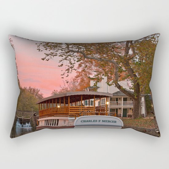 Autumn Twilight Canal Rectangular Pillow