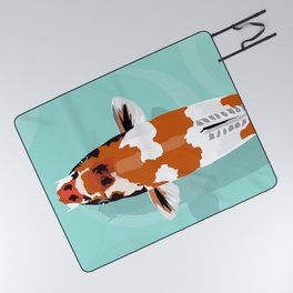 Orange Koi Fish  Picnic Blanket