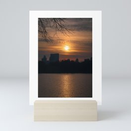 Sunset at Central Park Lake Mini Art Print
