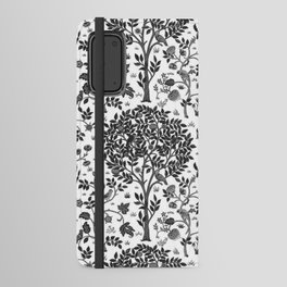 William Morris Tree of Life Pattern, Black & White Android Wallet Case