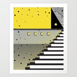 Success is not the key Art Print | Yellow, Success Key, Stairs, Graphicdesign, Digital, Circle Of Life, Not The Key, Grey, Day Out, Dots 