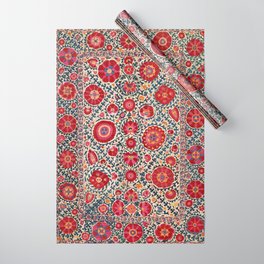 Kermina Suzani Uzbekistan Embroidery Print Wrapping Paper