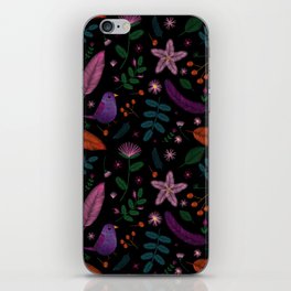 Embroidered Bird & Flowers iPhone Skin