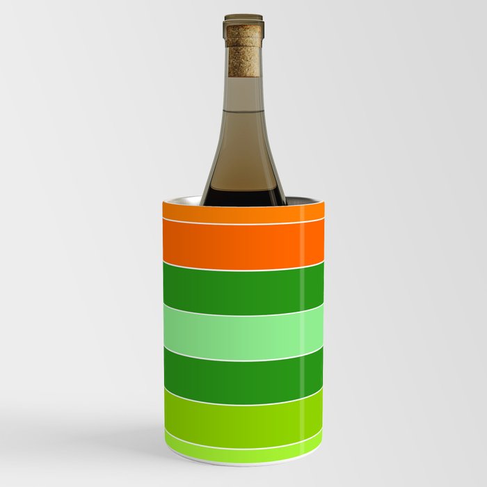 Green, Orange Stripe Irish St Patricks day Wine Chiller