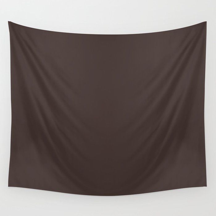 Dark Gray Brown Solid Color Pantone Coffee Bean 19-0915 TCX Shades of Black Hues Wall Tapestry