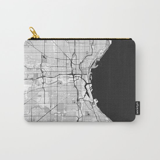 Milwaukee Map Gray Carry-All Pouch