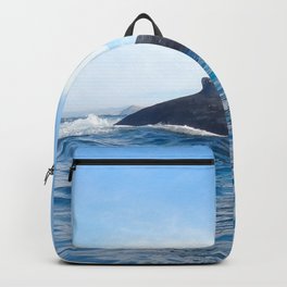 Whale fin of a humpback whale on the surface Backpack