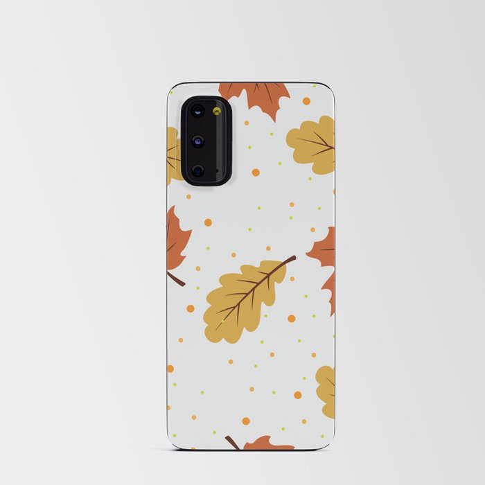 White, Orange & Red Color Autumn Pattern Design  Android Card Case