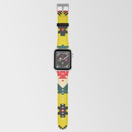 Floral shawl design. Square ornament with decorative flowers and paisley. Indian batik. Stylized flowers and paisley. Indonesian batik Apple Watch Band