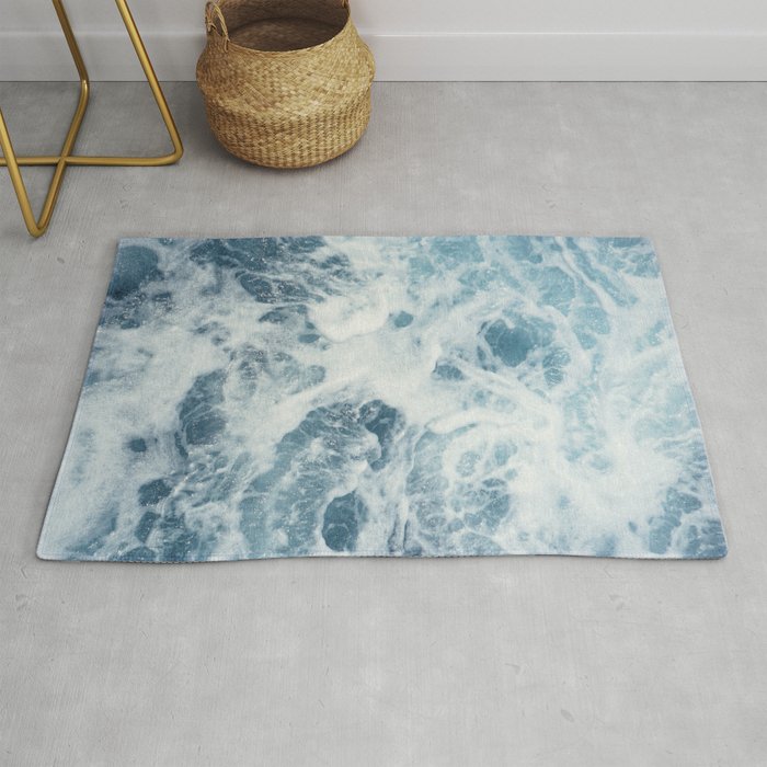 Blue Ocean Waves  Rug