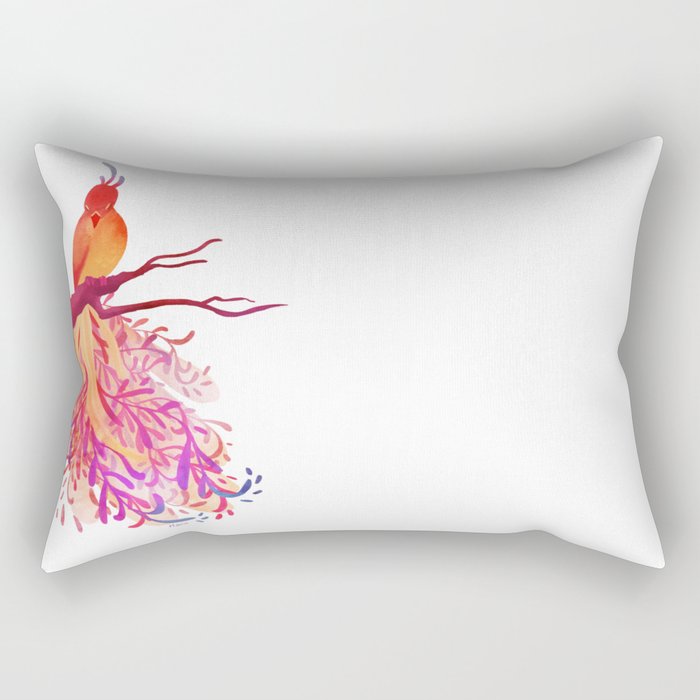 Rainbow Bird Rectangular Pillow