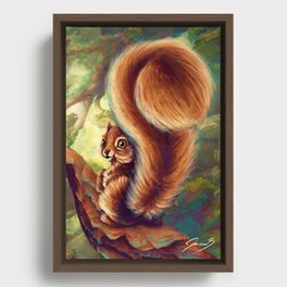 Fluffy Squirrel Framed Canvas