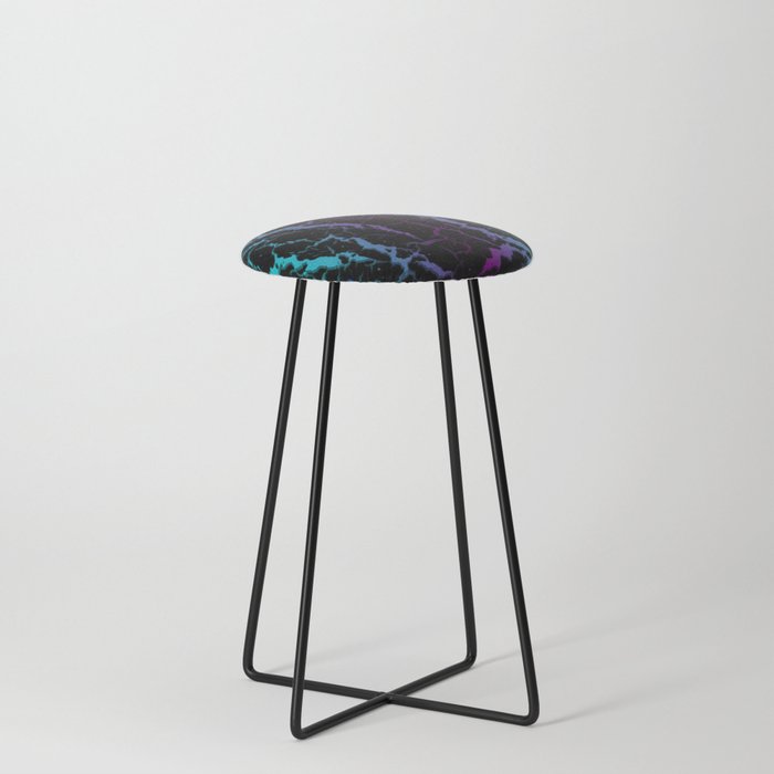 Cracked Space Lava - Cyan/Purple Counter Stool
