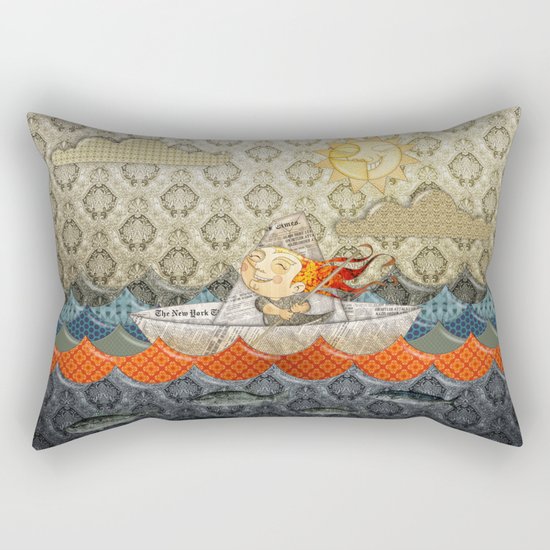 paper boat Rectangular Pillow