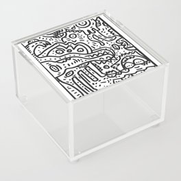 Cool Graffiti Art Doodle Black and White Monsters Scene Acrylic Box