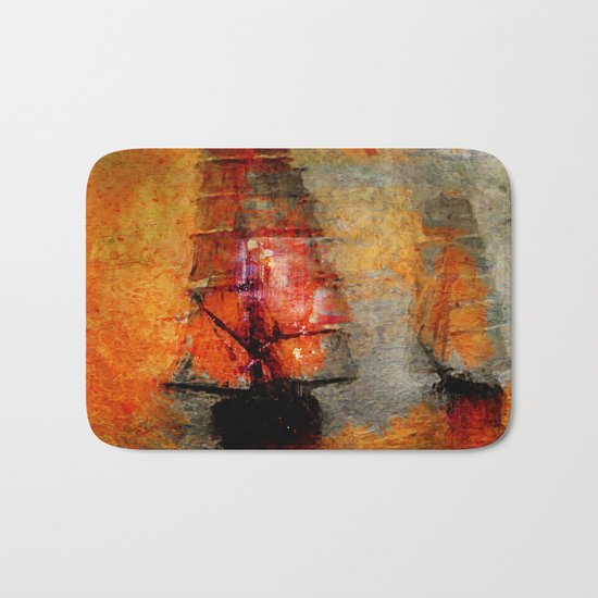 melancholic boats Bath Mat