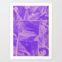 Triangular Rainbow Abstract Collage Purples Version Art Print