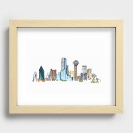 downtown dallas skyline Recessed Framed Print