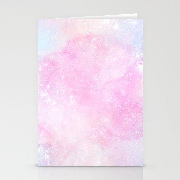 Pink Pastel Galaxy Painting Stationery Cards