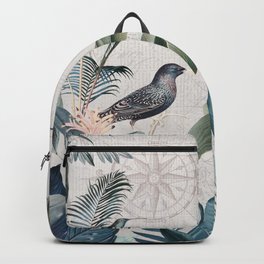 Tropical Birds Paradise Vintage Botanical Illustration Backpack