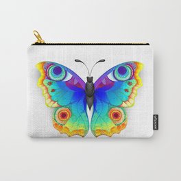Rainbow Butterfly Peacock Eye Carry-All Pouch | Butterfly, Peacockeye, Brightshade, Sketch, Rainbowbutterfly, Winged, Spectrum, Textured, Rainbow, Painting 