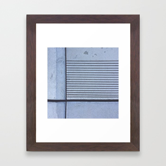 Concrete Stripe Blue Framed Art Print
