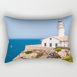 Spain Photography - Lighthouse By The Beautiful Blue Ocean Rectangular Pillow