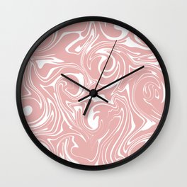 Spill - Pink and White Wall Clock