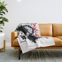 Japanese Cyborg Girl Vaporwave Style  Throw Blanket