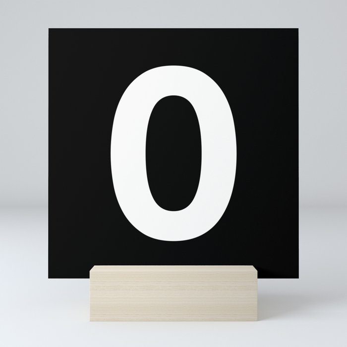 Number 0 (White & Black) Mini Art Print