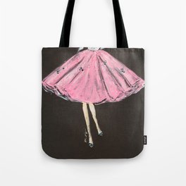Jolie Pink Fashion Illustration Tote Bag