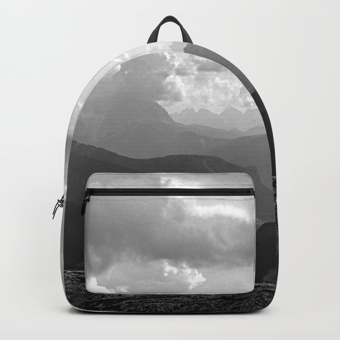 Mountain Ridges and Clouds Alps Alpine Landscape Backpack