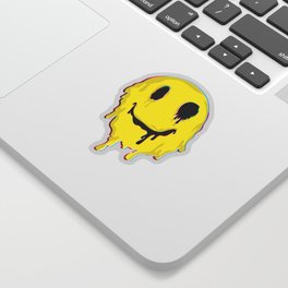 Happy Melted Smiley Face print | Psychedelic LSD Funny Trip product Sticker