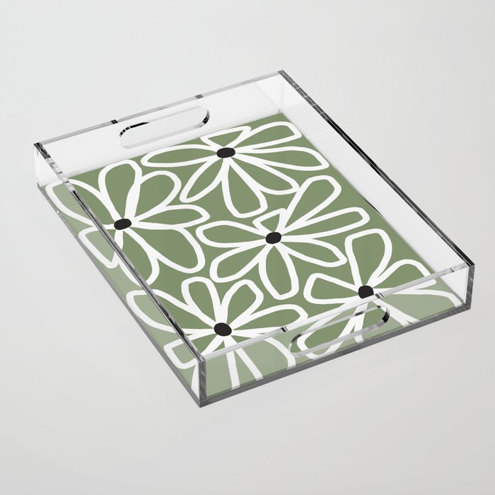 Daisy chain - sage Acrylic Tray